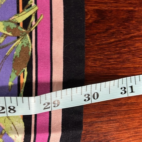 J. Jill Womens Tunic M Purple Pink Floral Print Contrast Border Pullover Rayon - Picture 12 of 13